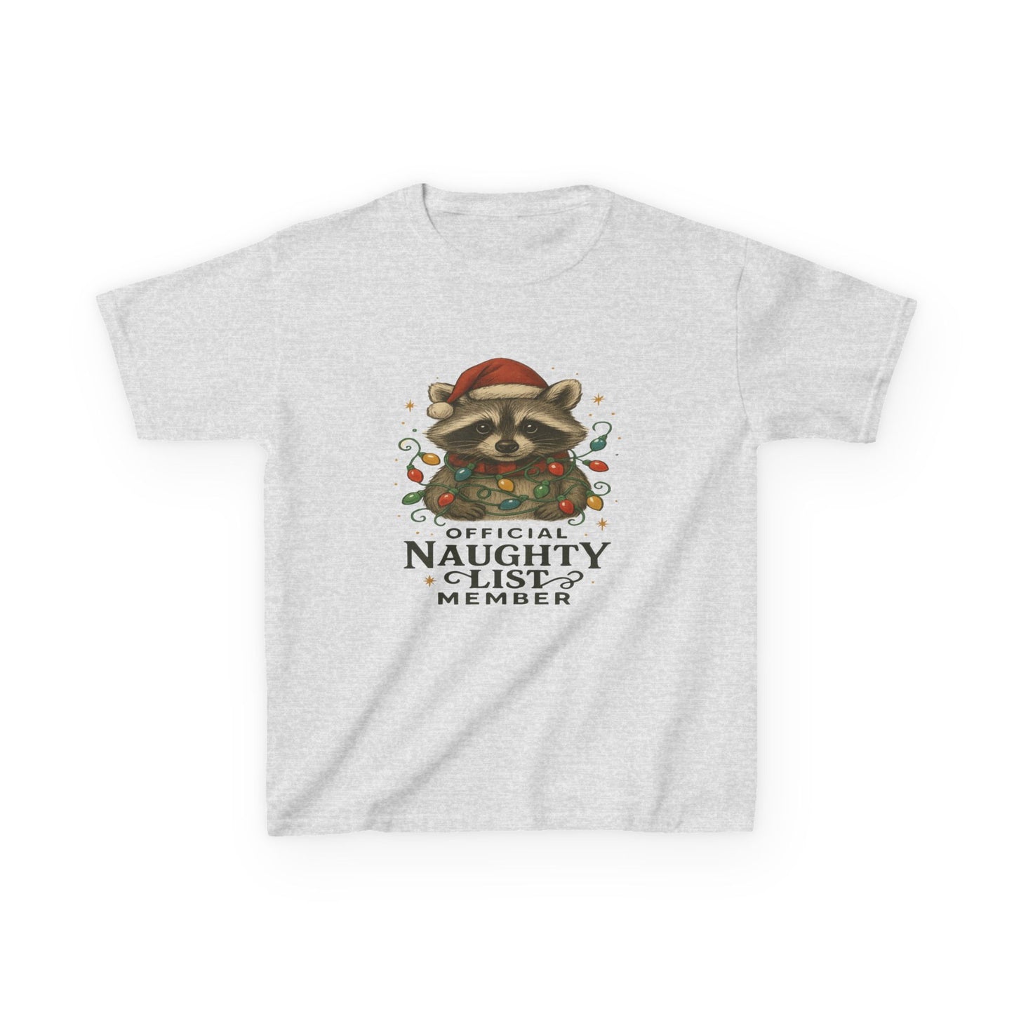 Naughty Raccoon Christmas Tee - Holiday Gift for Kids