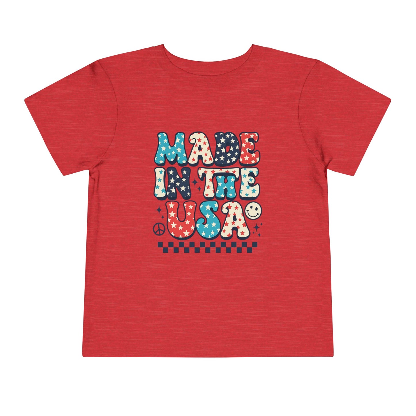 Toddler Tee Vintage Made in USA Retro Smiley Peace Sign Star Design