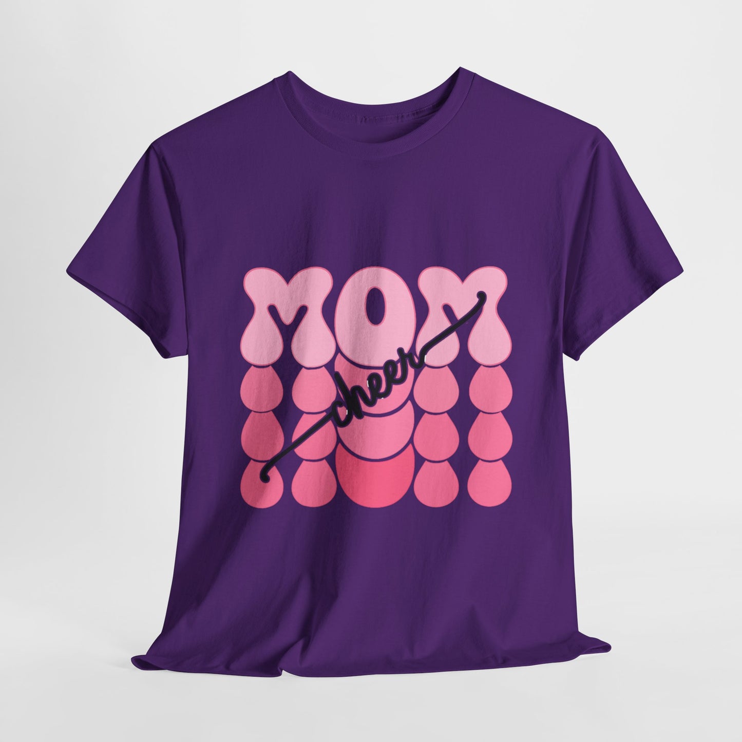 MOM Cheer – Pink Bubble Letter Spirit Tee
