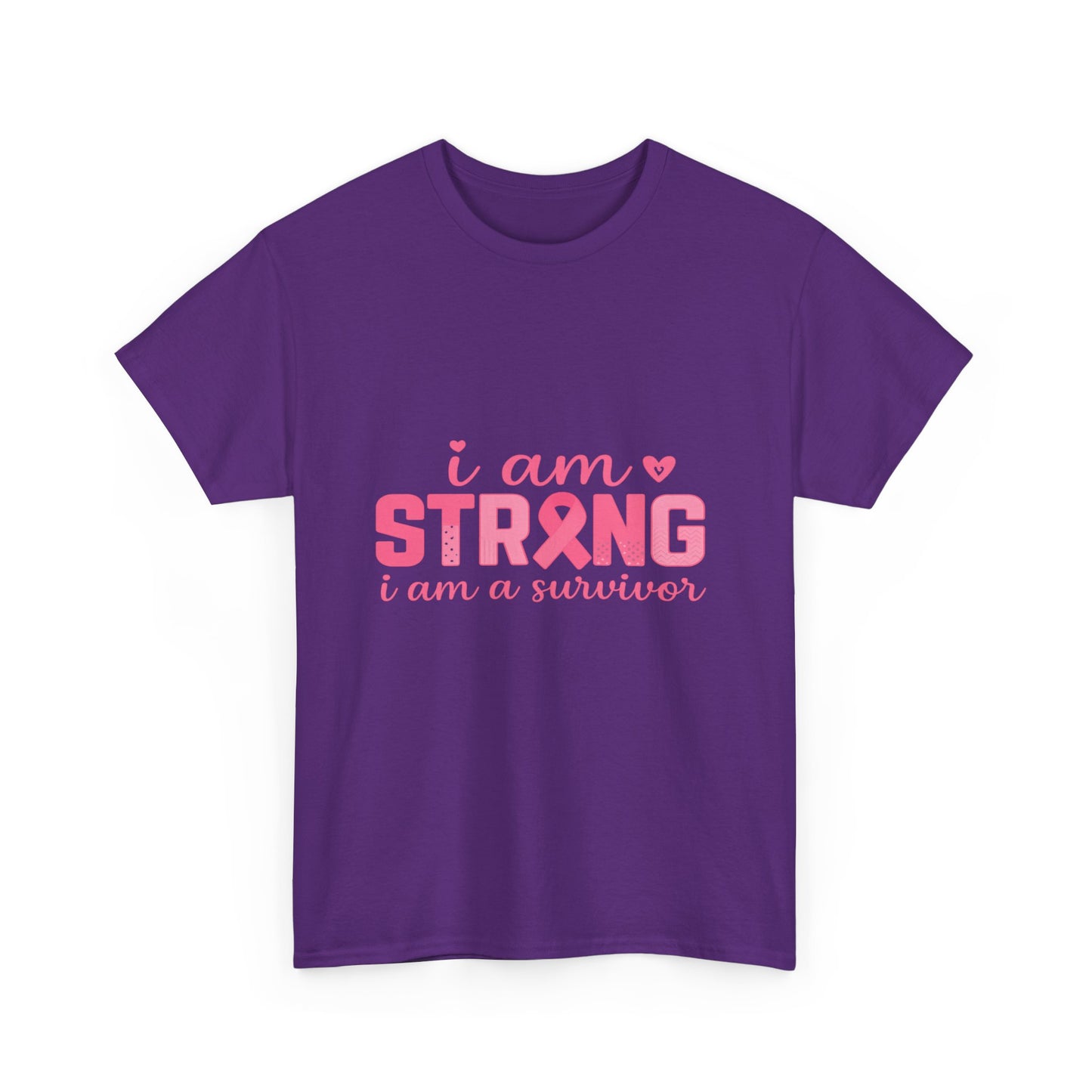 I AM STRONG - Pink Ribbon Breast Cancer Awareness Tee