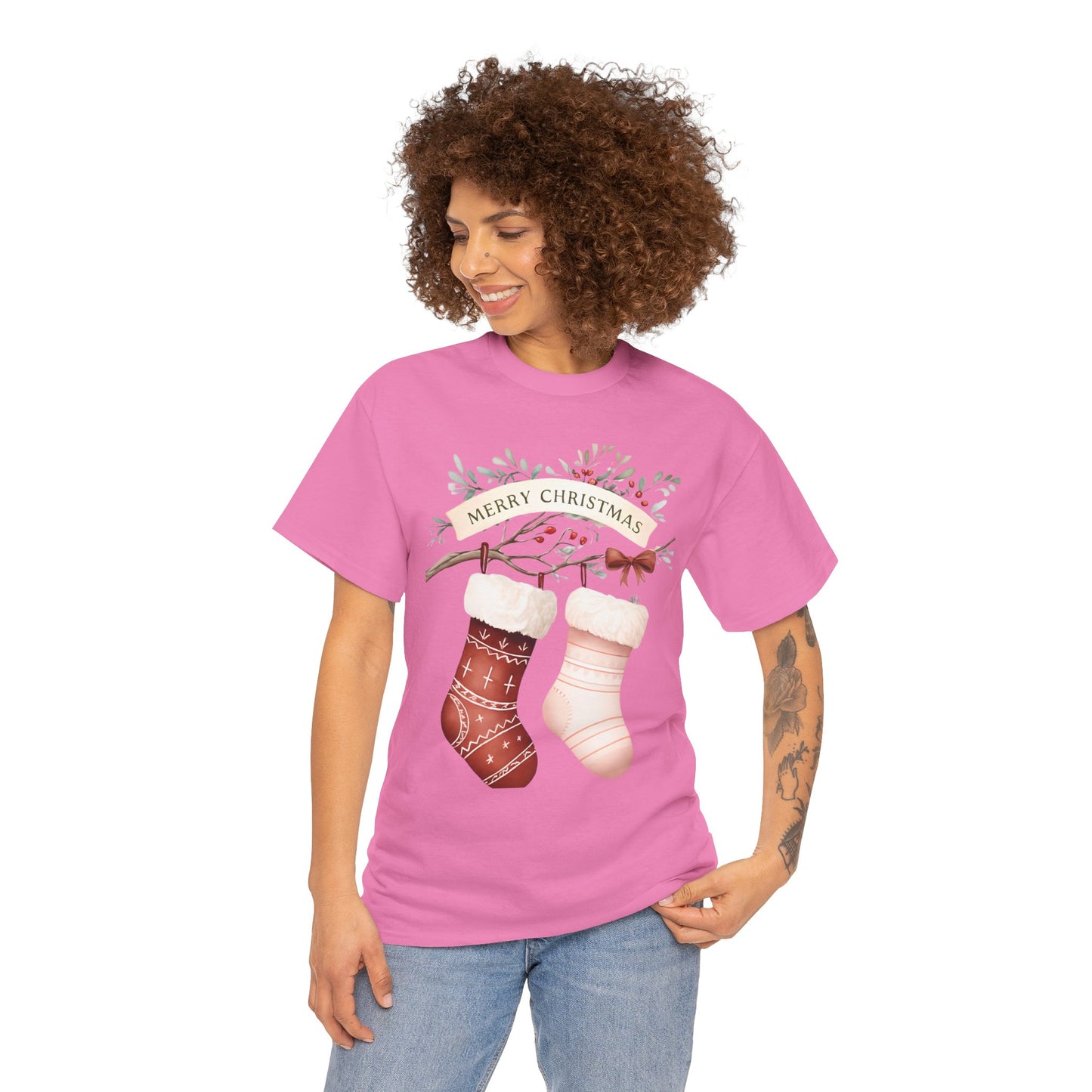 Watercolor Christmas Stocking Tee - Hope & Love