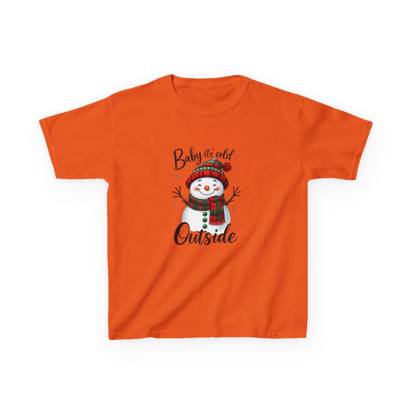 Baby It's Cold Outside Snowman Dinosaur Kids Tee