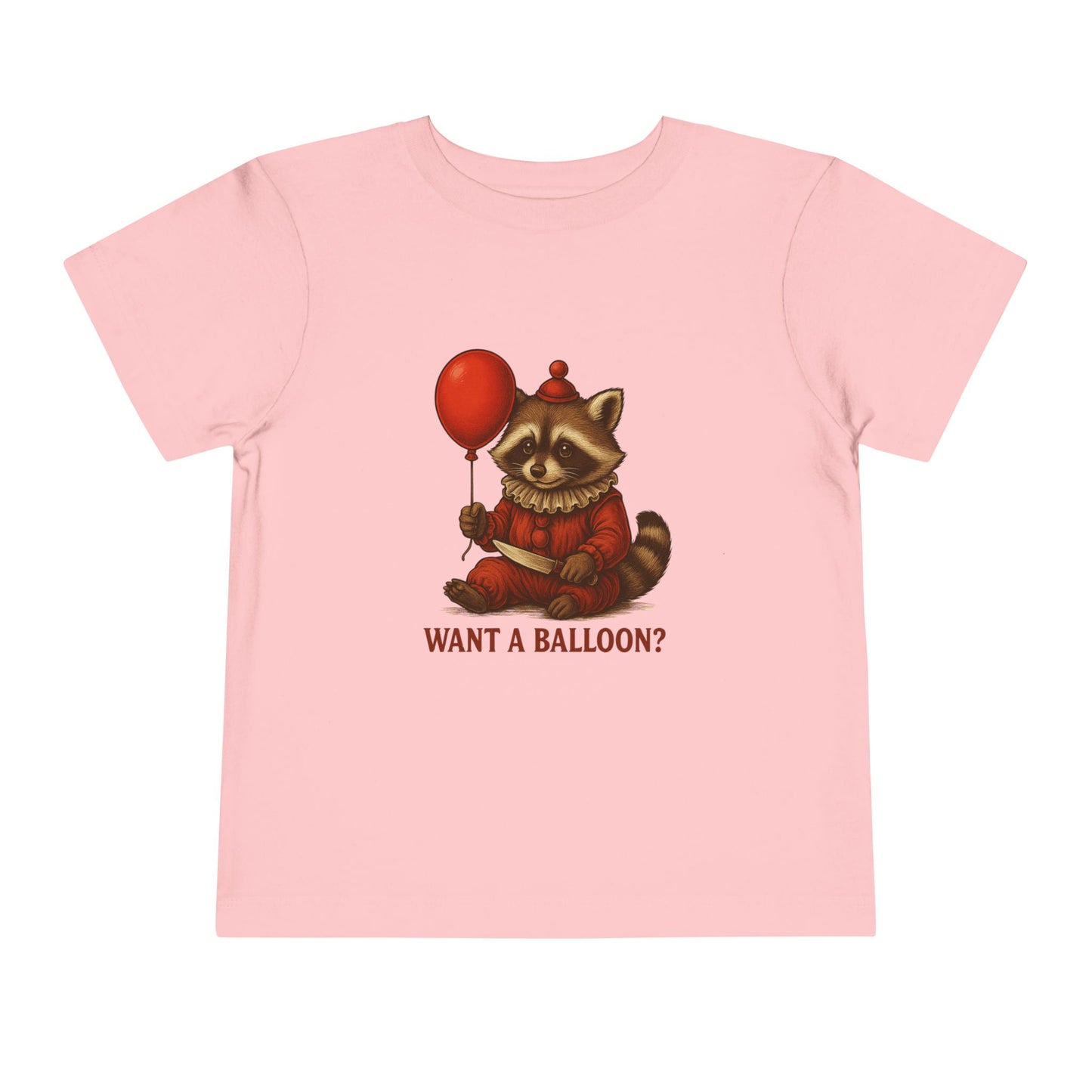 Toddler Halloween Tee with Seated Raccoon Clown Design