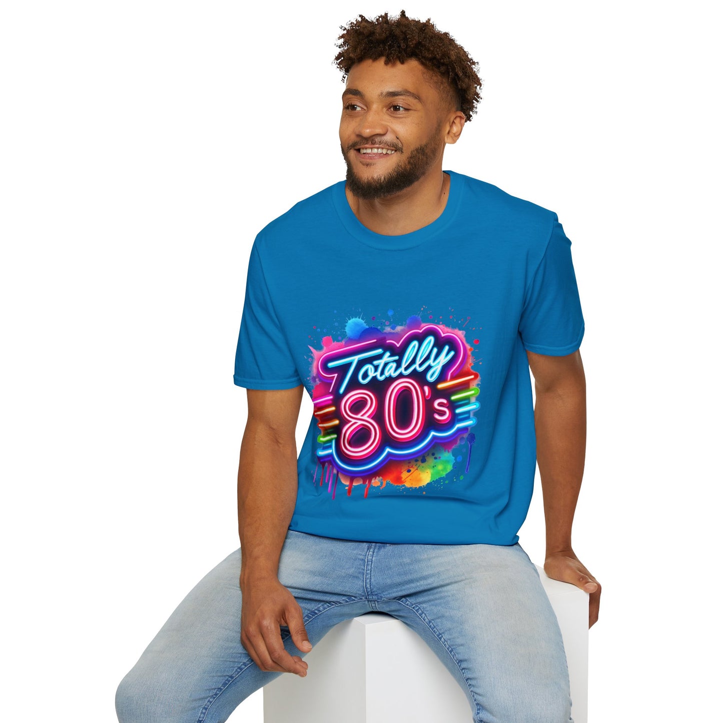 Totally 80s Unisex Softstyle T-Shirt – Retro Vintage Tee, Nostalgic Gift, Party Shirt, Perfect for 80s Theme Events, Festival Wear