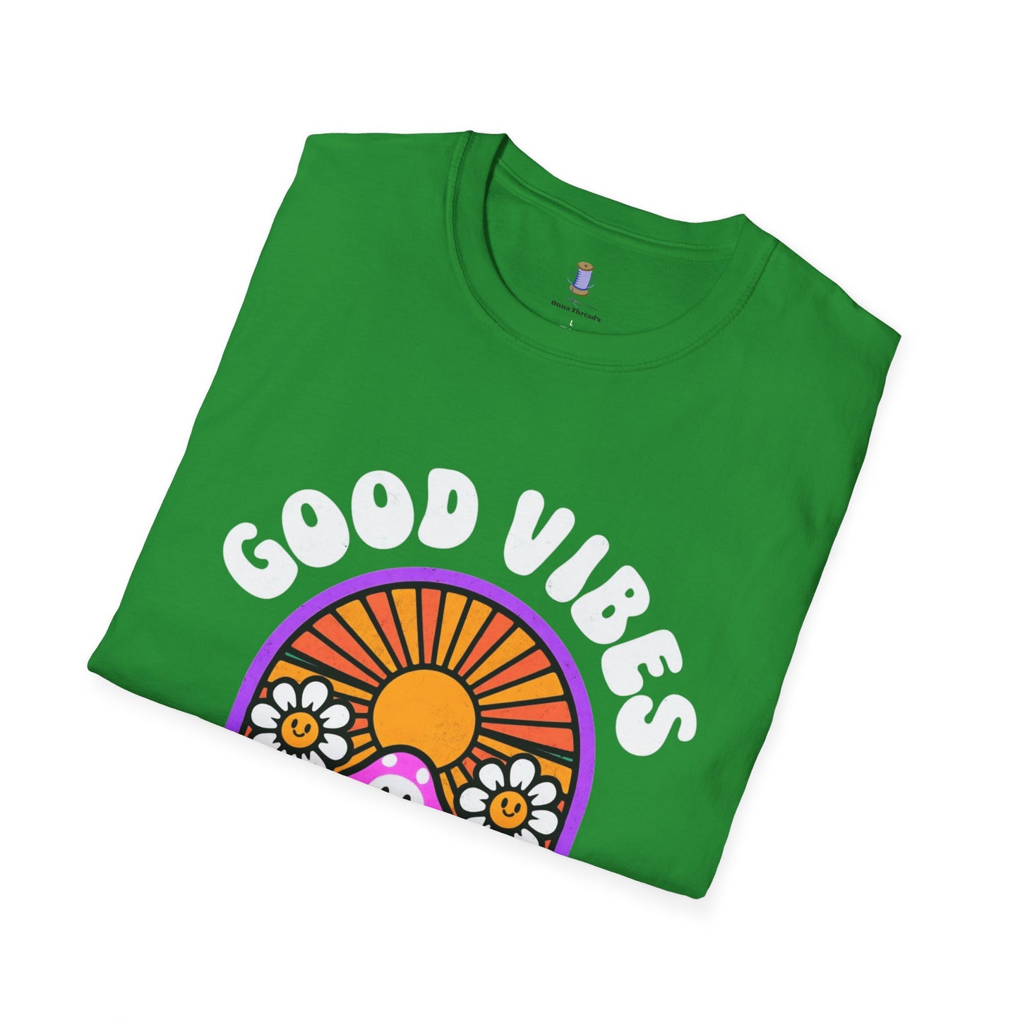 Good Vibes Unisex Softstyle T-Shirt | Retro Graphic Tee | Summer Vibe Shirt | Festival Fashion | Relaxed Fit Casual Top