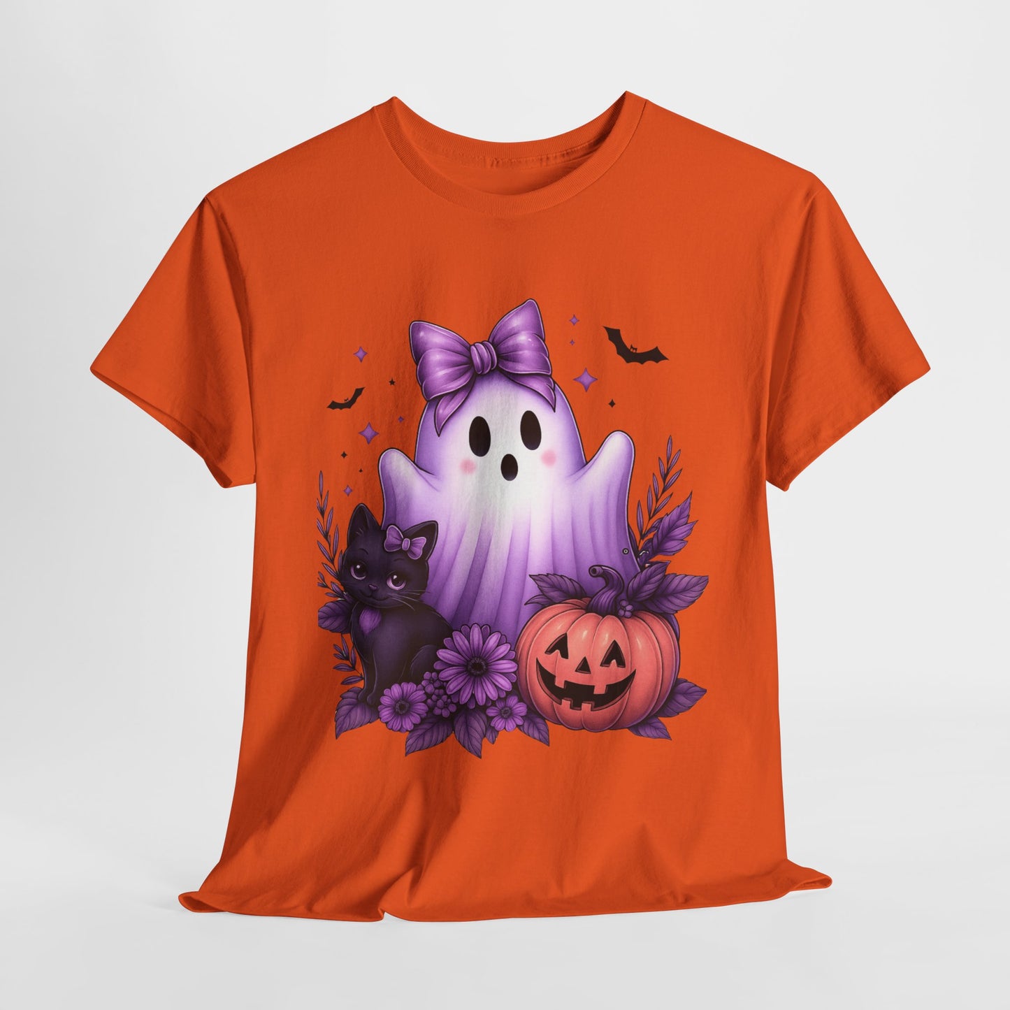 Pastel Halloween Ghost Cat Tee