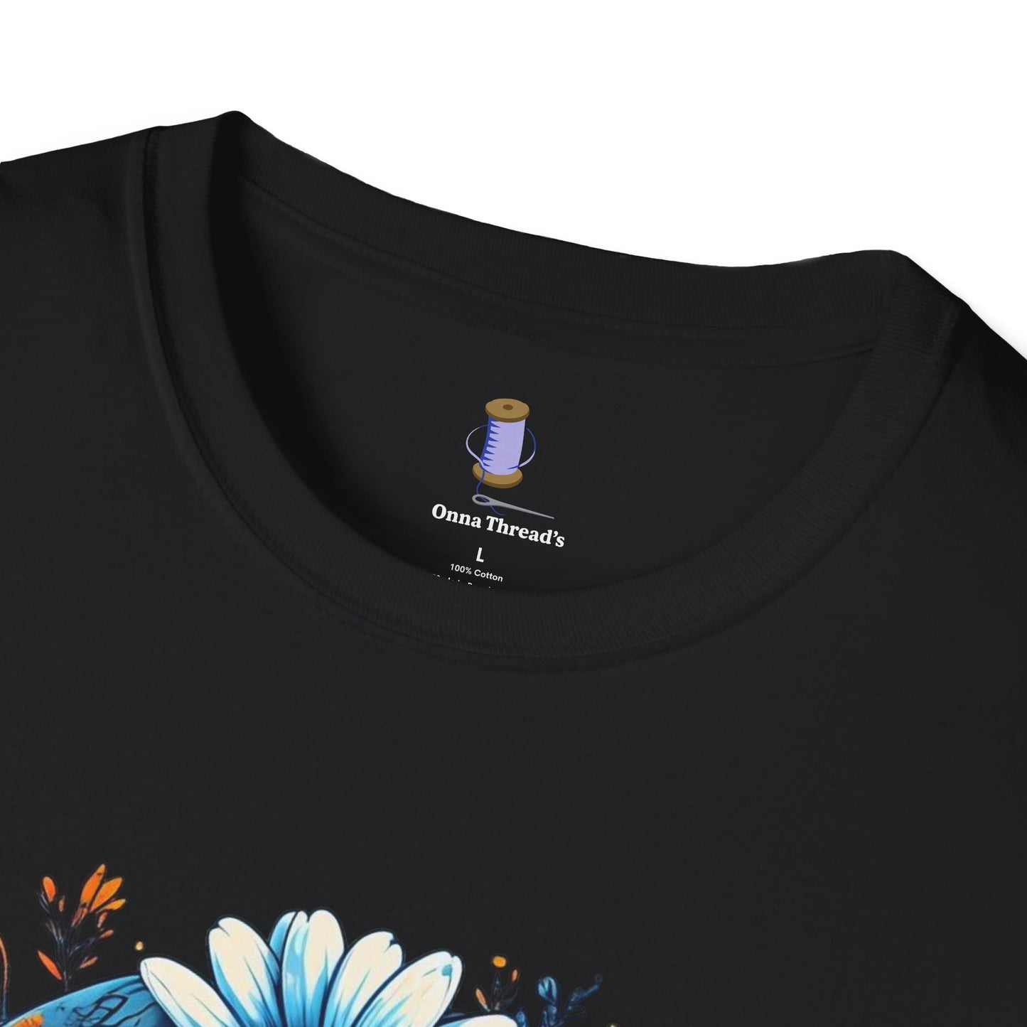 Bohemian Skull T-Shirt - Artistic Graphic Tee for Music Lovers, Festival Attire, Unique Gift, Unisex Softstyle Top