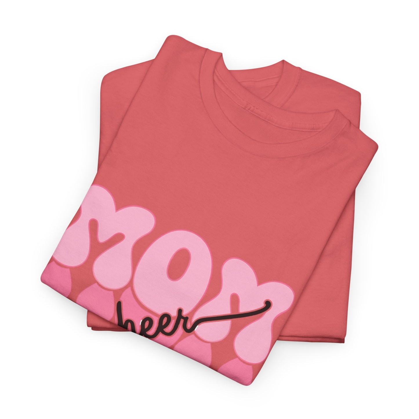 MOM Cheer – Pink Bubble Letter Spirit Tee