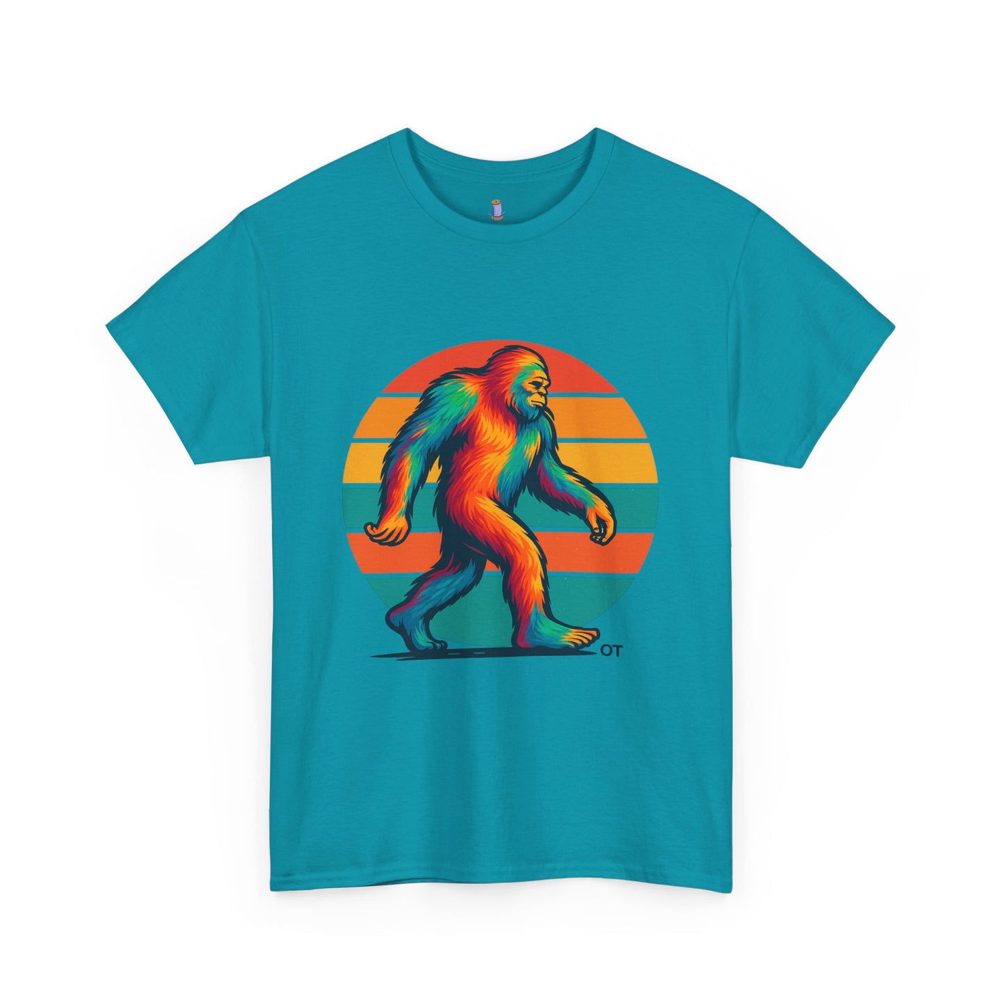 Colorful Bigfoot Unisex T-Shirt, Fun Graphic Tee for Nature Lovers, Perfect for Holidays, Festivals, Camping, Gifts