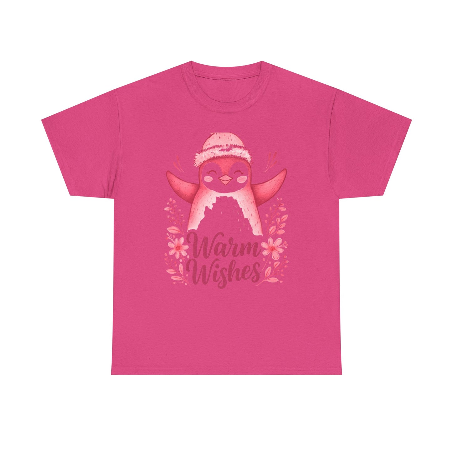 Warm Wishes Pink Penguin Tee - Holiday Tee
