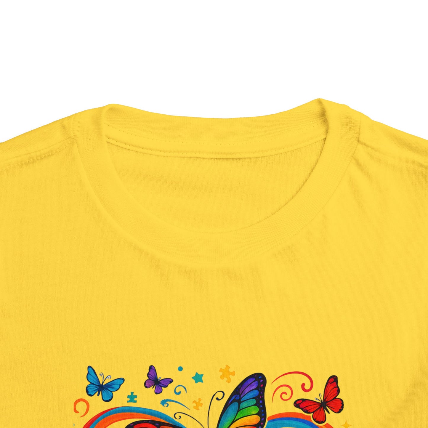 Toddler Tee - Neurodiversity is Beautiful Butterfly Rainbow Puzzle Piece Tee