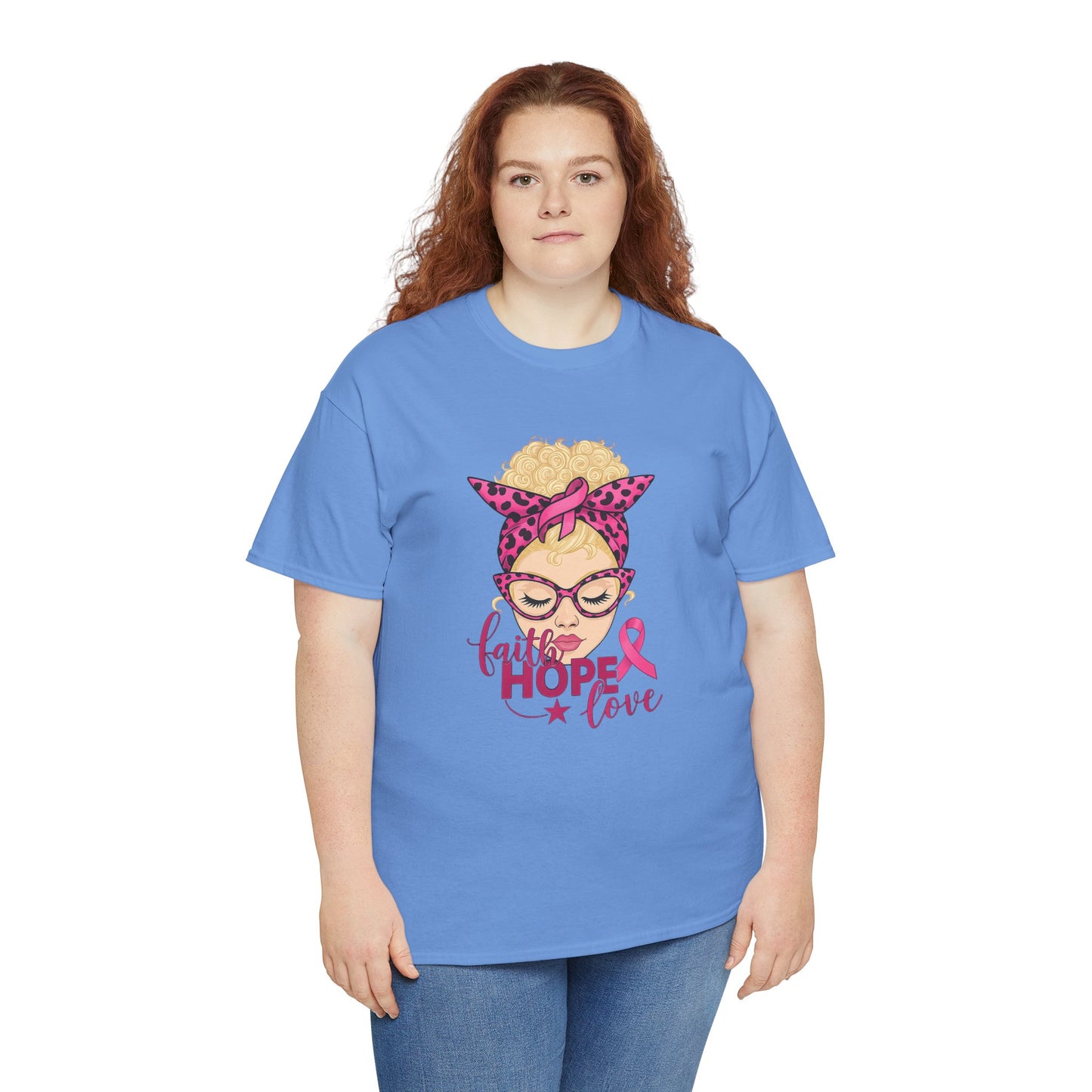Hope Love Pink Ribbon Tee - Breast Cancer Awareness