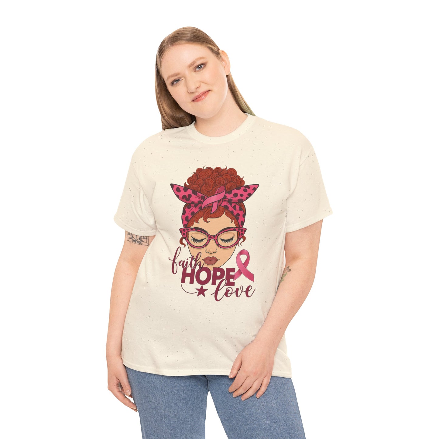 Hope, Faith & Love: Pink Ribbon Awareness Tee