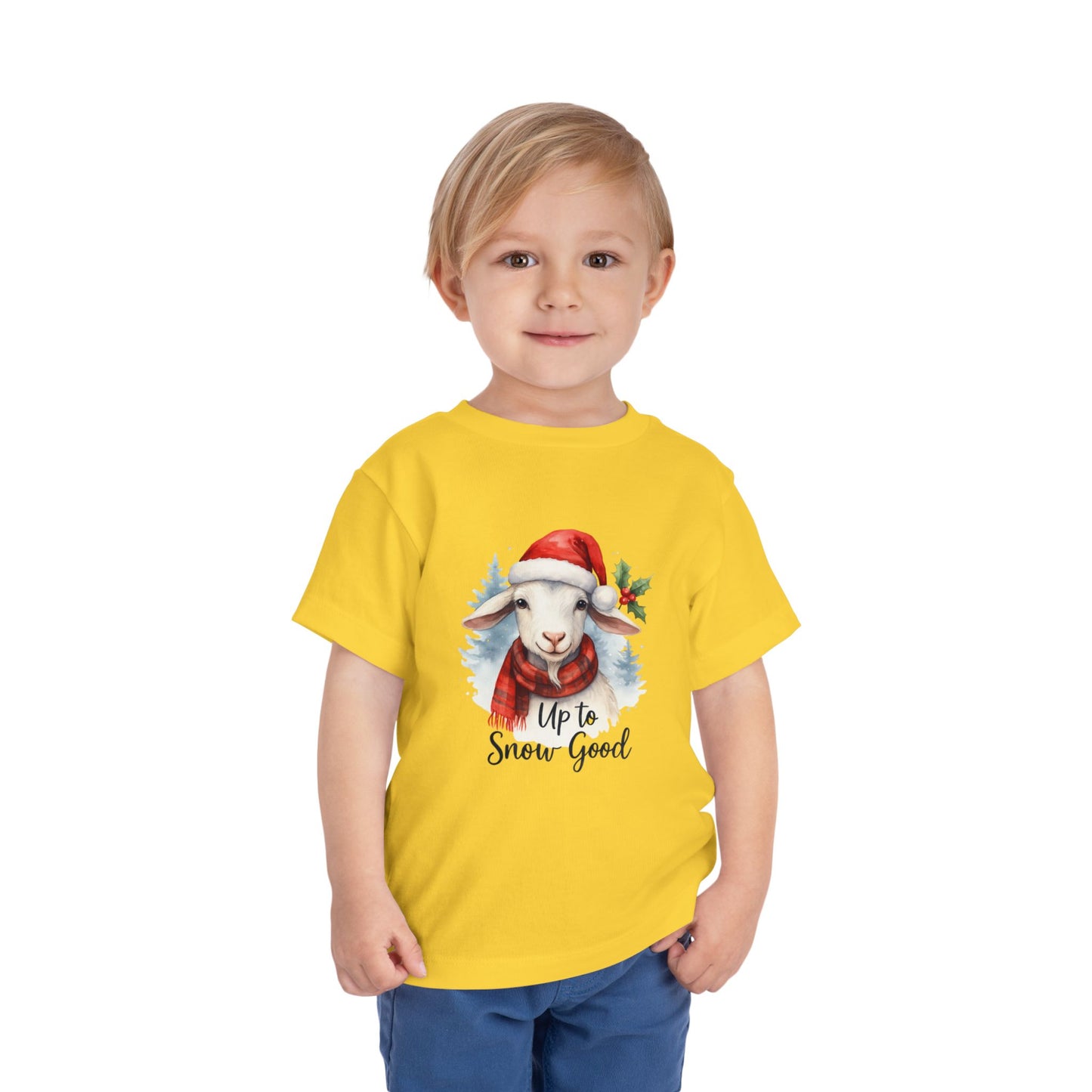 Up to Snow Good Goat Toddler Christmas Tee