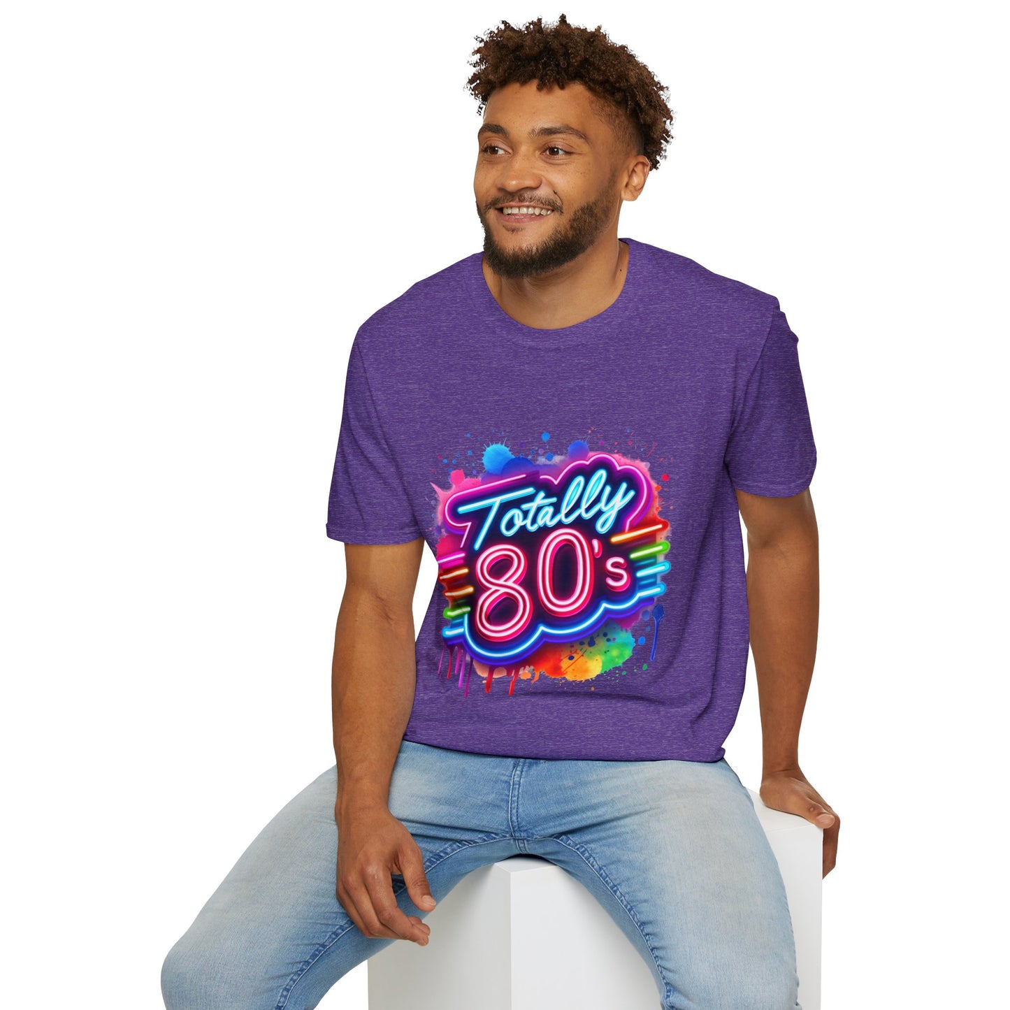Totally 80s Unisex Softstyle T-Shirt – Retro Vintage Tee, Nostalgic Gift, Party Shirt, Perfect for 80s Theme Events, Festival Wear