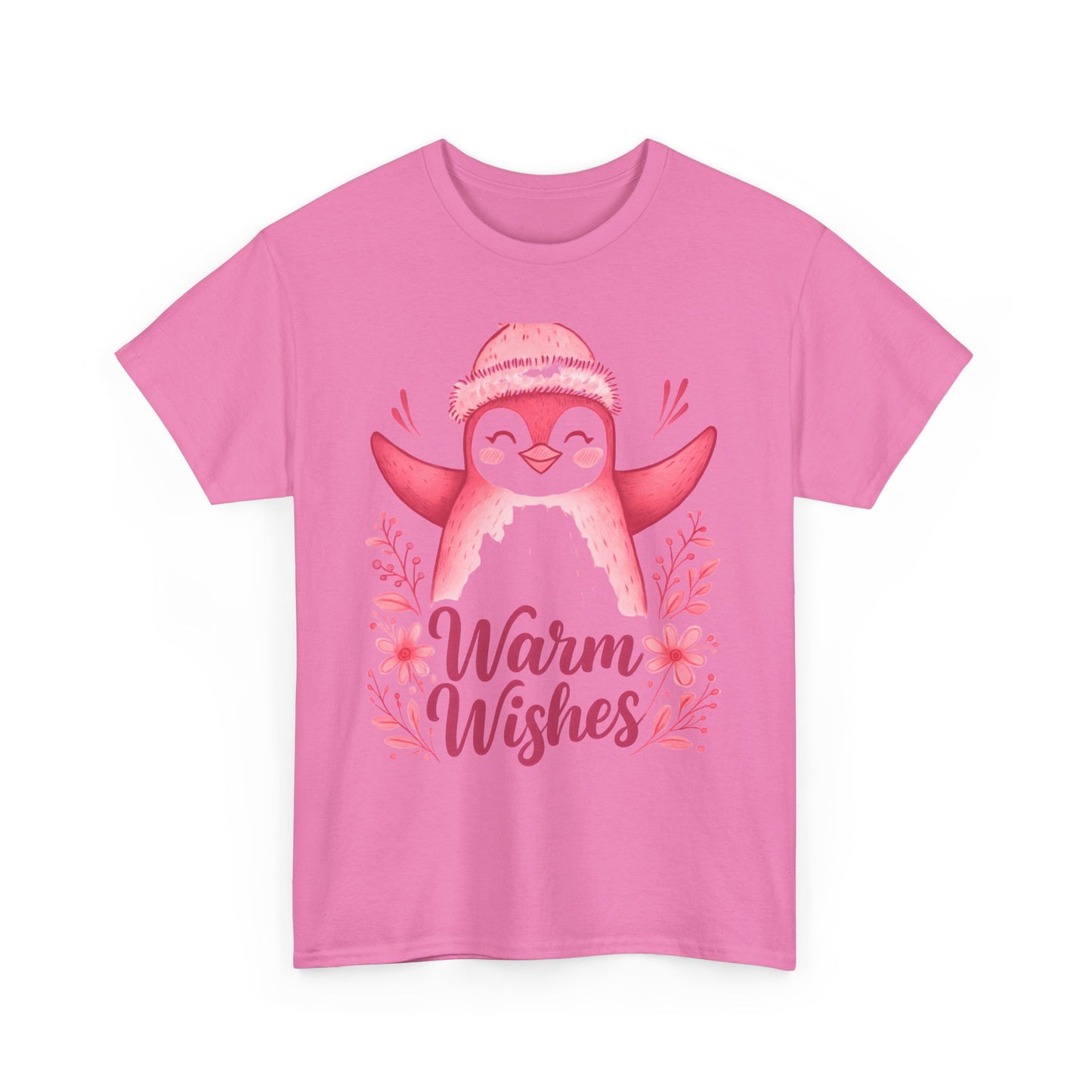 Warm Wishes Pink Penguin Tee - Holiday Tee