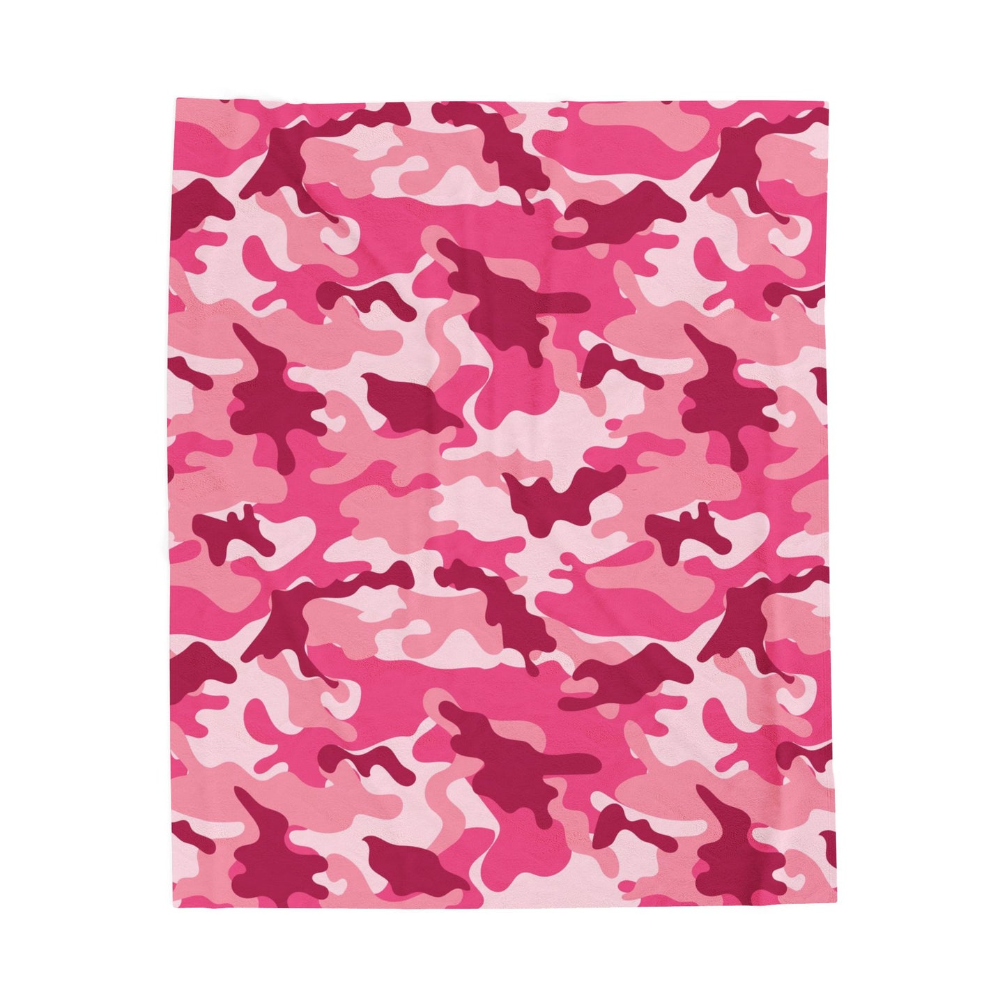 Pink Camo Plush Blanket - Cozy Throw for Girls, Kids, Bedroom Decor, Soft Blanket for Gift Giving, Snuggly Comforter