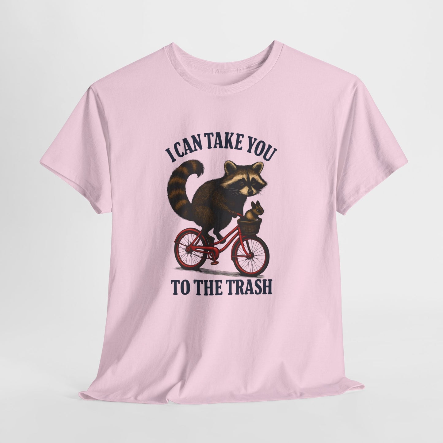 Cotton Tee Vintage Raccoon Bicycle Graphic Shirt