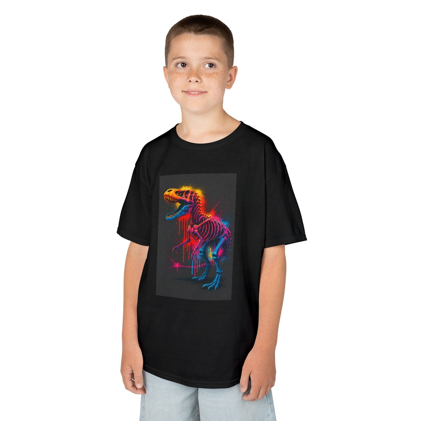 Kids Dinosaur Glow Tee, Fun Kids T-Shirt, Dino Shirt for Kids, Birthday Gift, Unique Kids Clothing, Animal Lover Apparel