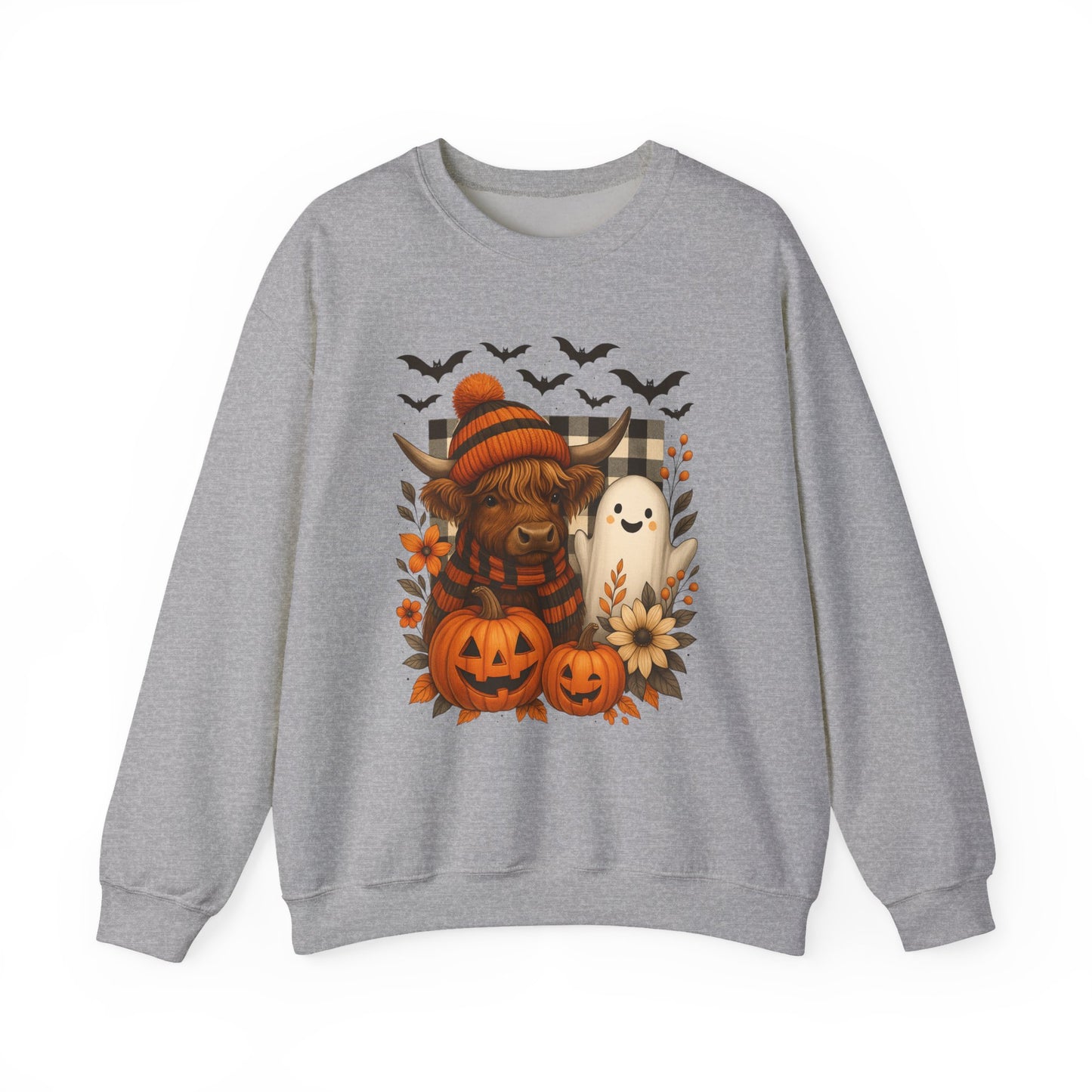 Happy Halloween Cow & Ghost Crewneck Sweatshirt