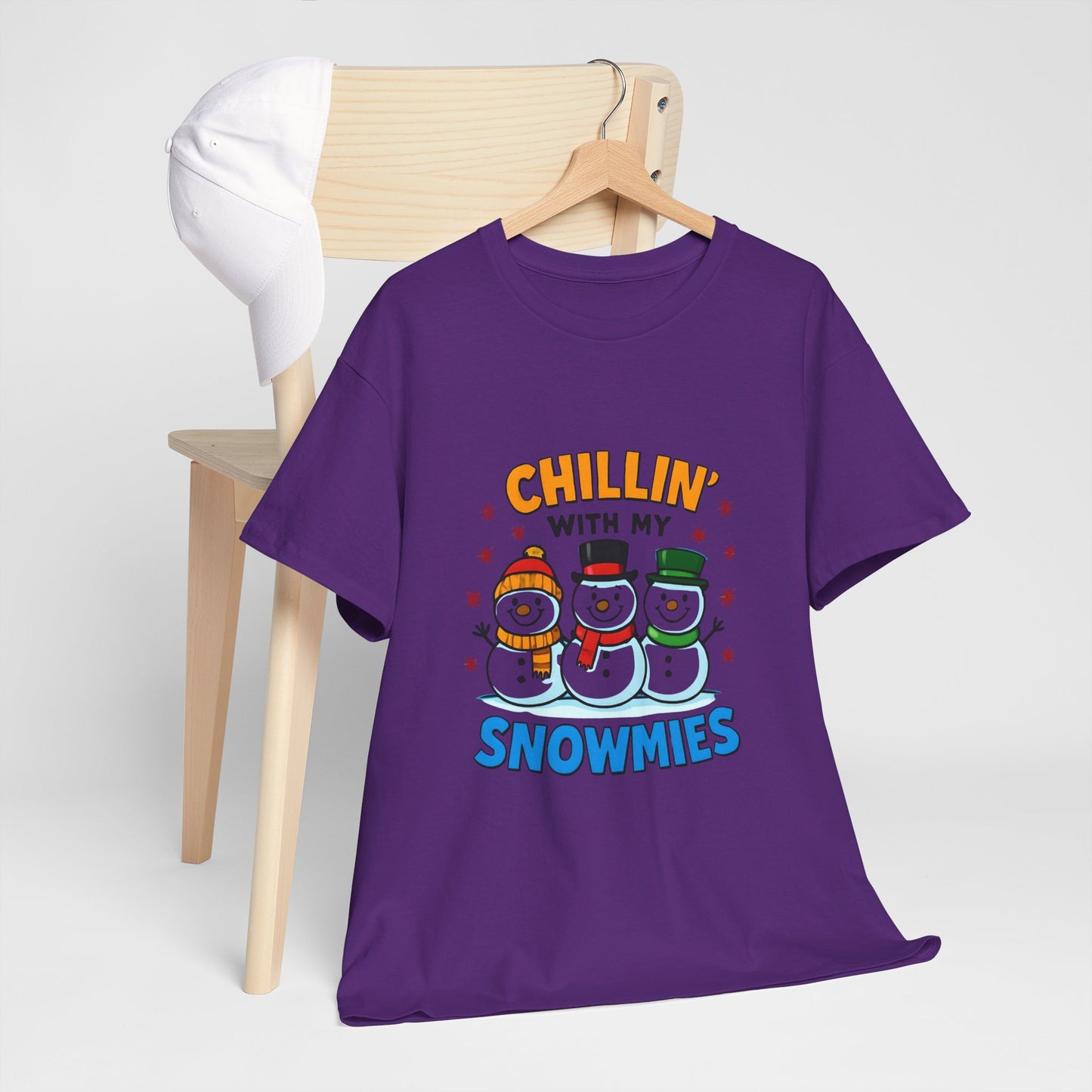 Relajándome con mis amigos de la nieve - Camiseta de concienciación sobre el cáncer