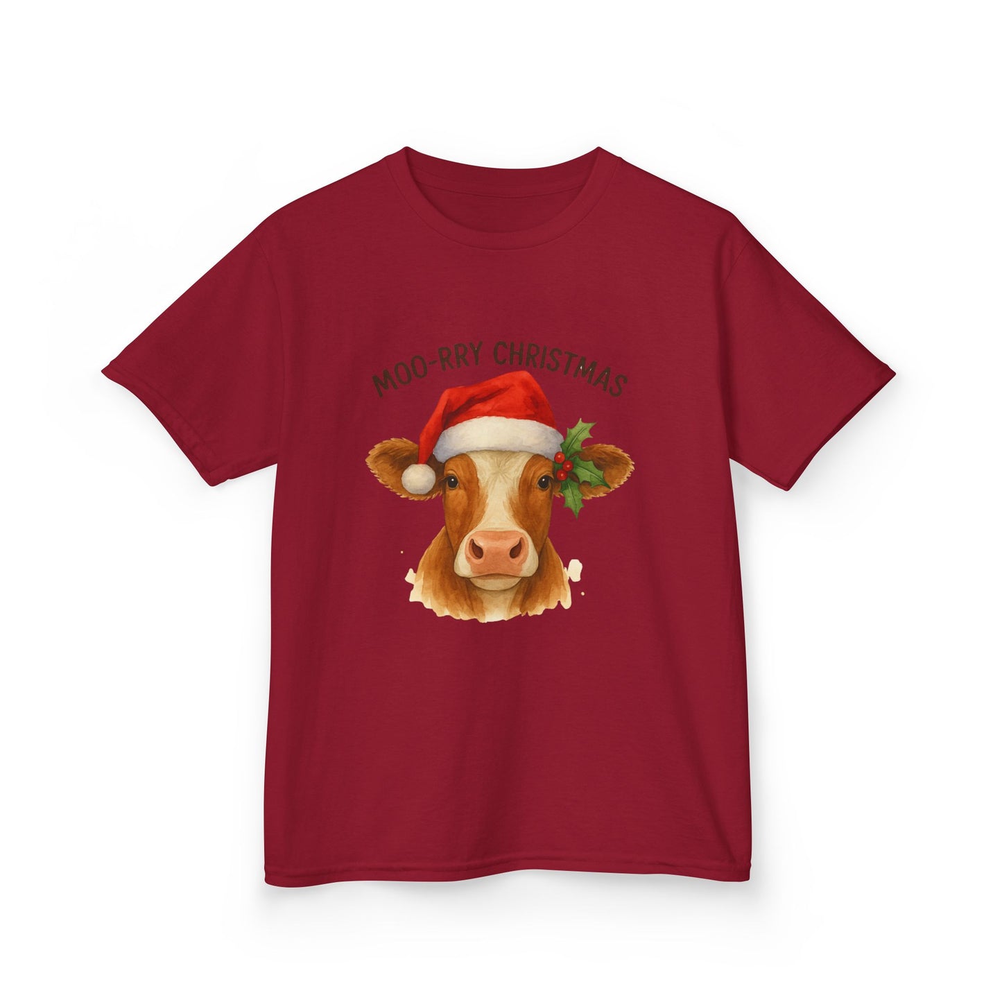 Moo-rry Christmas Dino Tee - Kids Holiday Shirt