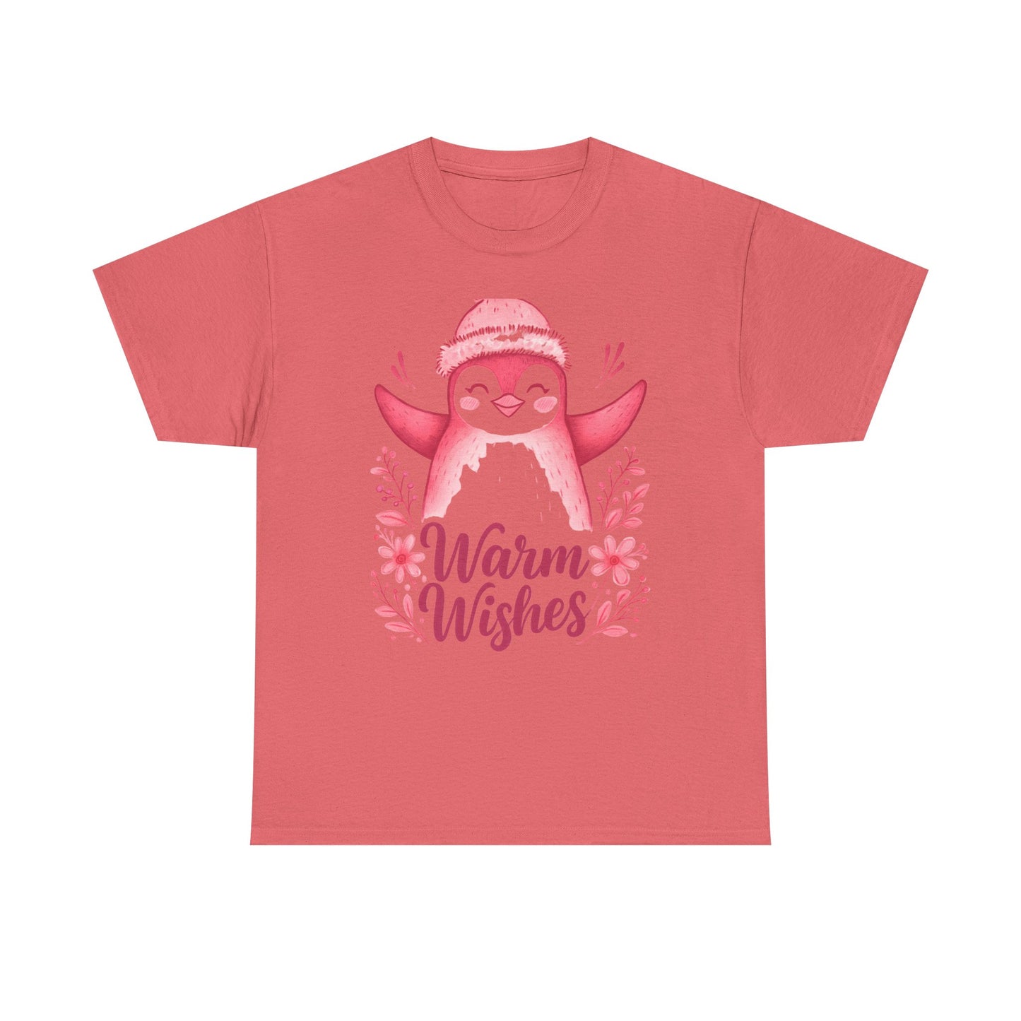 Warm Wishes Pink Penguin Tee - Holiday Tee