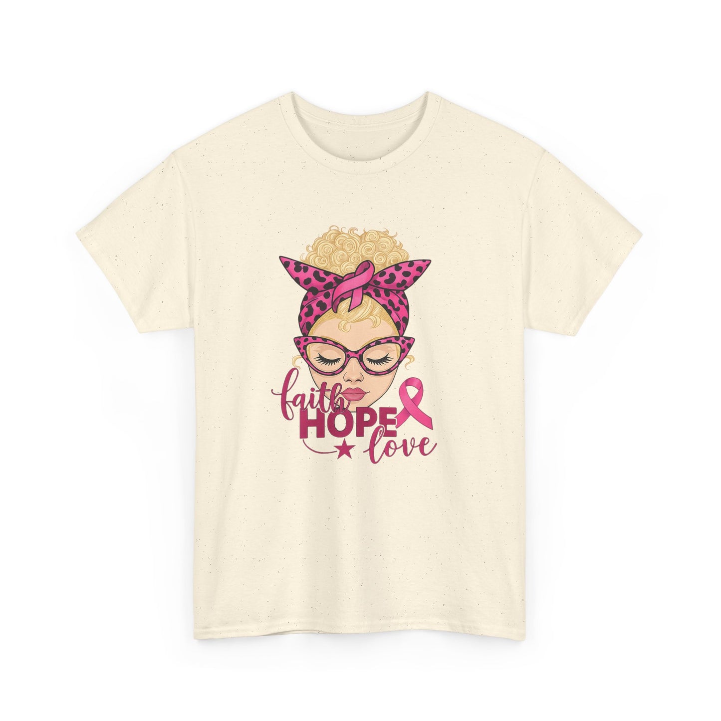Hope Love Pink Ribbon Tee - Breast Cancer Awareness