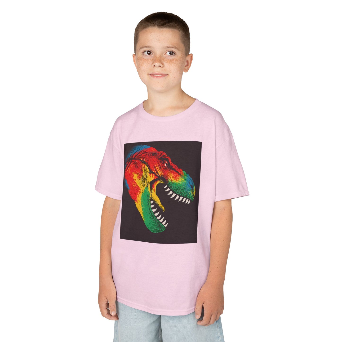 Colorful Dinosaur Kids Tee, Fun T-Shirt for Boys and Girls, Perfect for Birthdays, Playdates, Gifts, and Holiday Celebrations