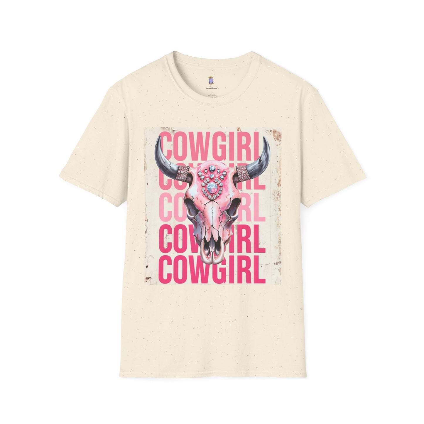 Cowgirl Skull Graphic Tee, Unisex Softstyle T-Shirt, Western Style Shirt, Gift for Cowgirls, Country Music Lover Shirt, Rodeo Outfit