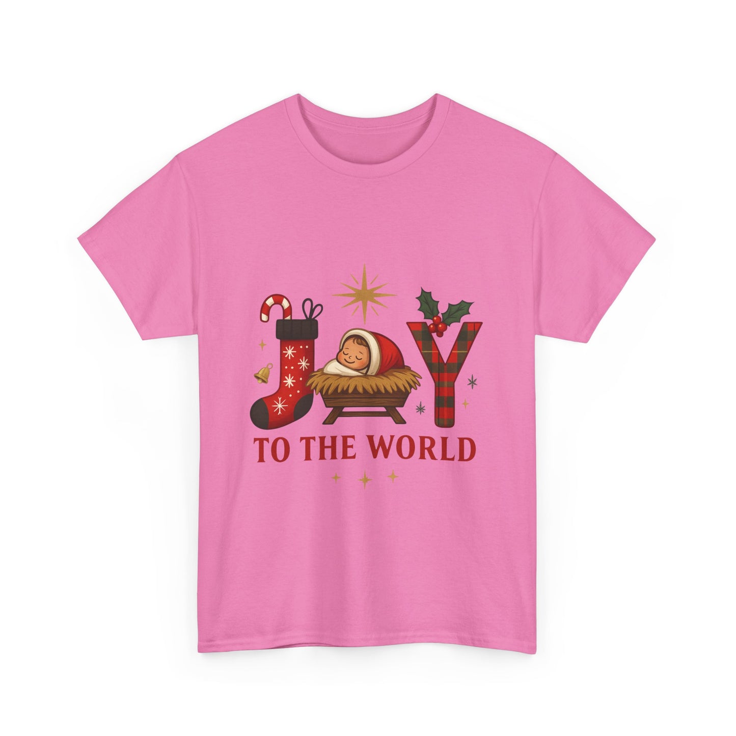 Christmas Joy Unisex Tee with Baby Jesus Illustration