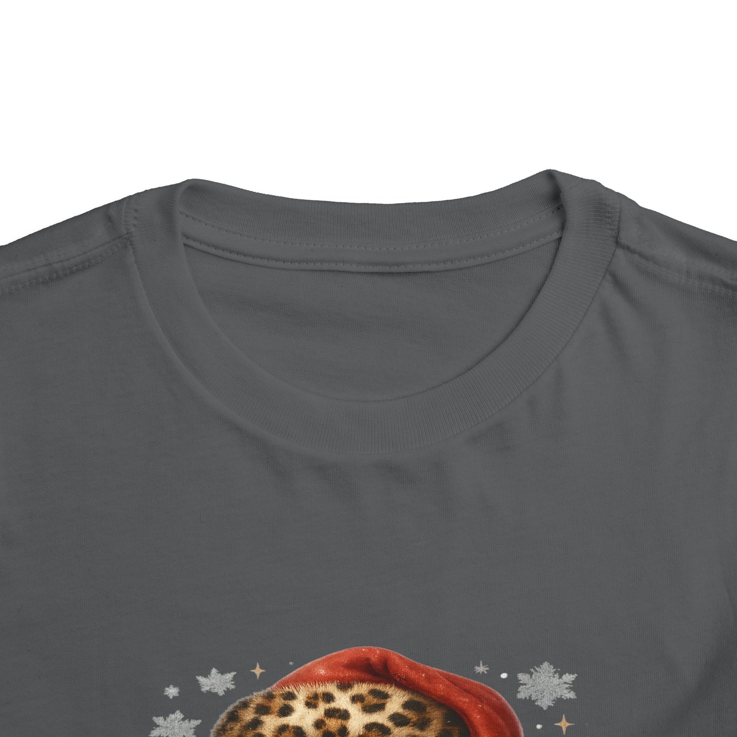 Believe Santa Leopard Print Toddler Christmas Tee