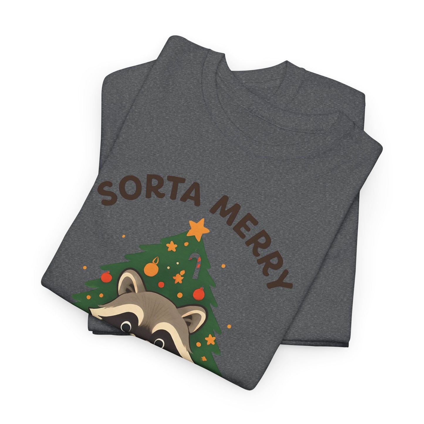 Sorta Merry Sorta Feral Raccoon Christmas Tee