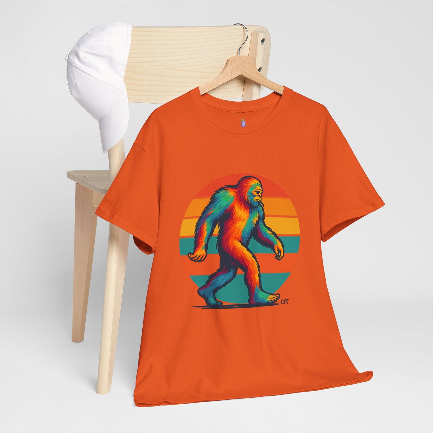 Colorful Bigfoot Unisex T-Shirt, Fun Graphic Tee for Nature Lovers, Perfect for Holidays, Festivals, Camping, Gifts