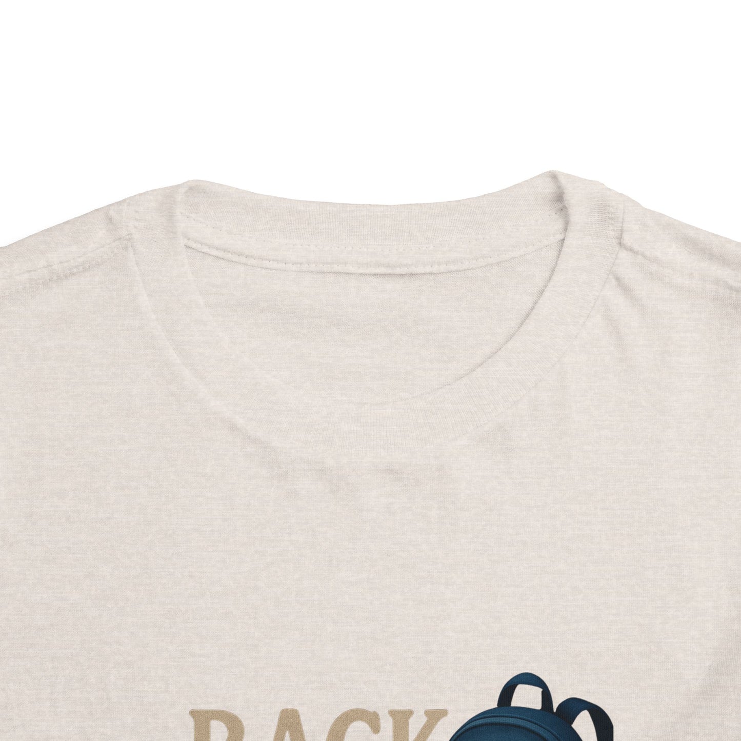 Toddler Tee Back to School Shirt with Backpack, Apple, Pencil, and Book Design