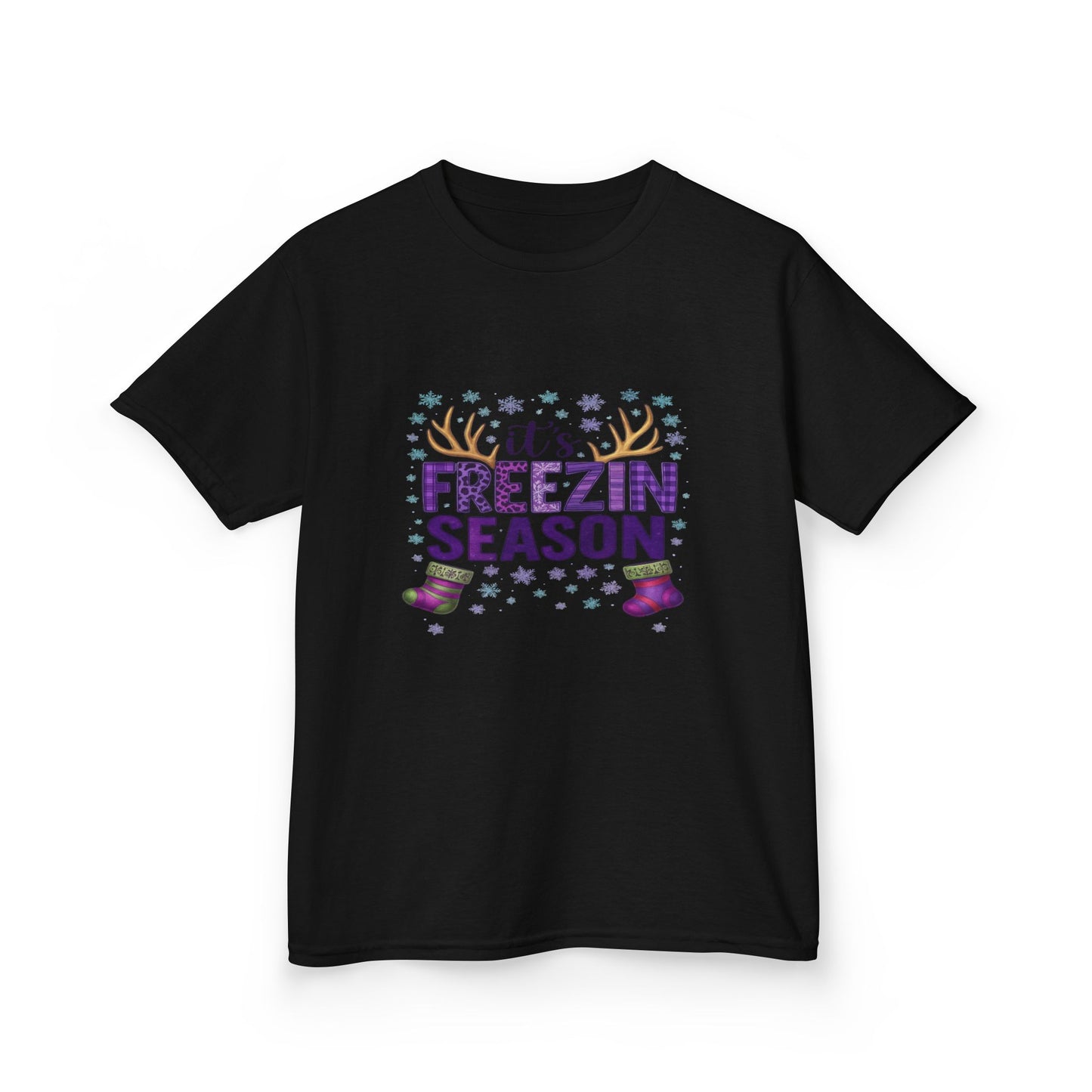 It's Freezin' Season Dino Christmas Tee - Kids Holiday Shirt