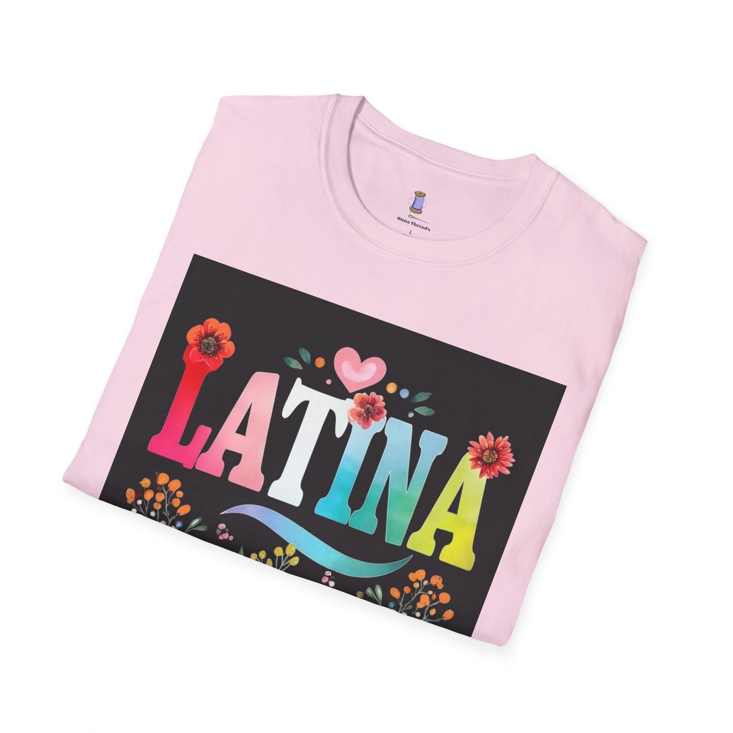 Colorful Latina Floral Tee - Celebrating Culture, Unisex Softstyle T-Shirt, Gift for Latina Pride, Floral Design, Everyday Wear