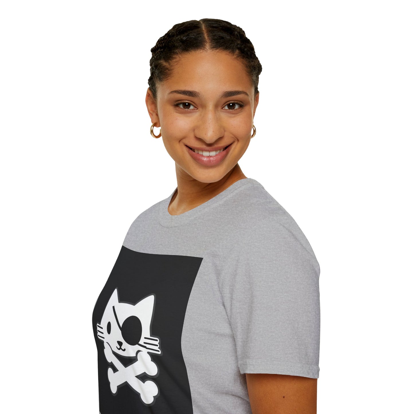 Pirate Cat Unisex T-Shirt, Playful Tee, Gift for Cat Lovers, Cute Animal Shirt, Fun Fashion for Parties, Casual Wear