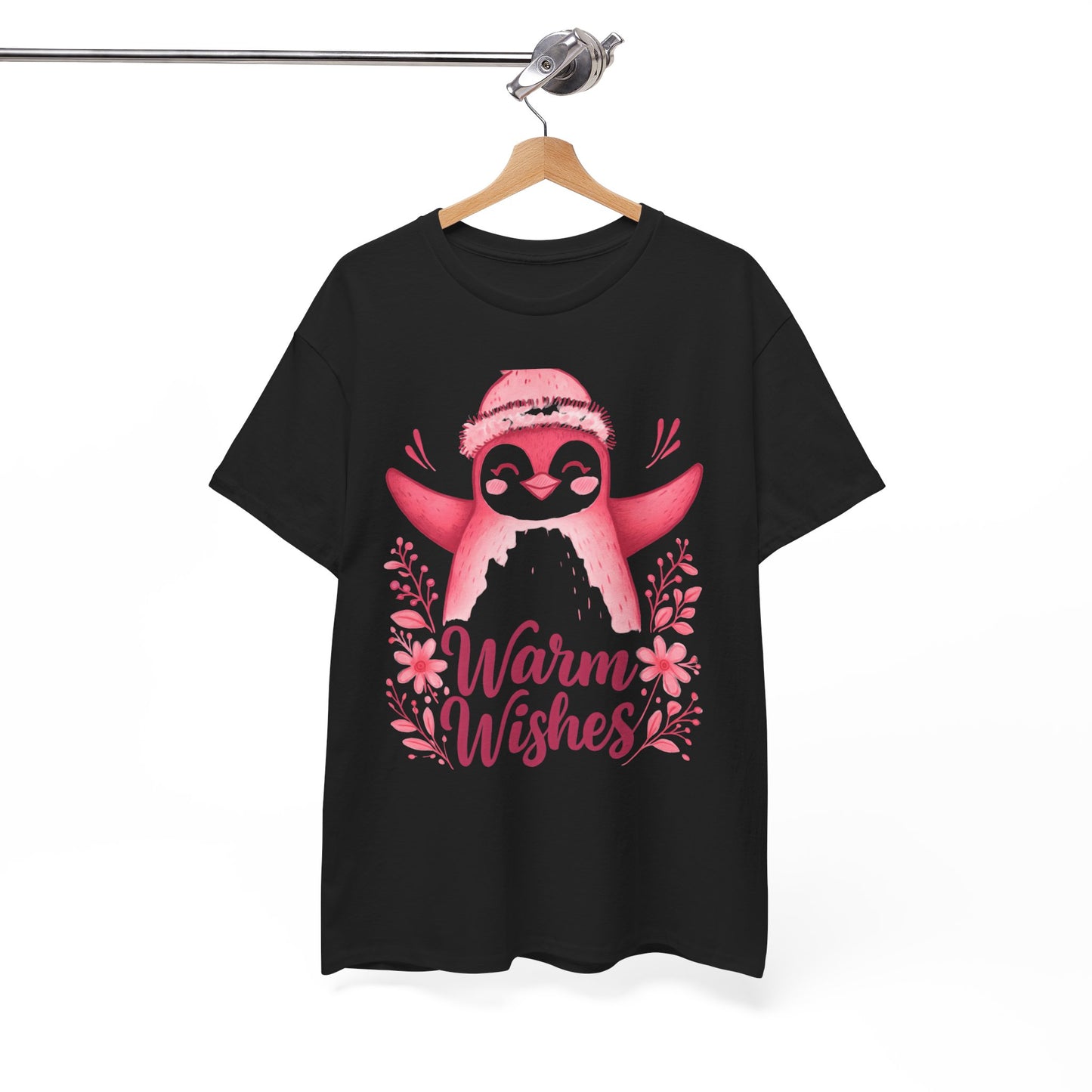 Warm Wishes Pink Penguin Tee - Holiday Tee