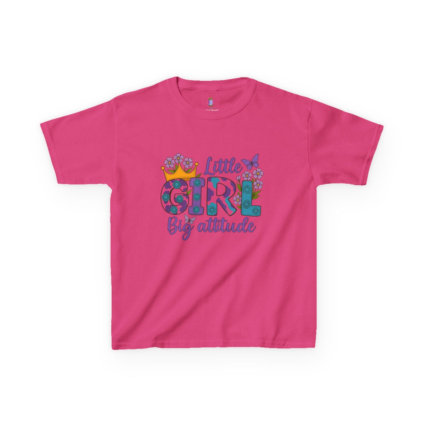 Whimsical Kids Tee for Big Attitude, Fun T-Shirt for Girls, Playful Cotton Shirt, Gift for Birthdays or Celebrations