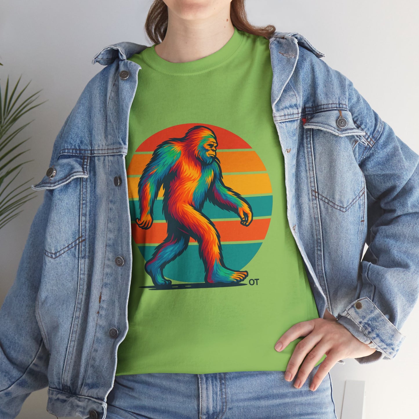 Colorful Bigfoot Unisex T-Shirt, Fun Graphic Tee for Nature Lovers, Perfect for Holidays, Festivals, Camping, Gifts