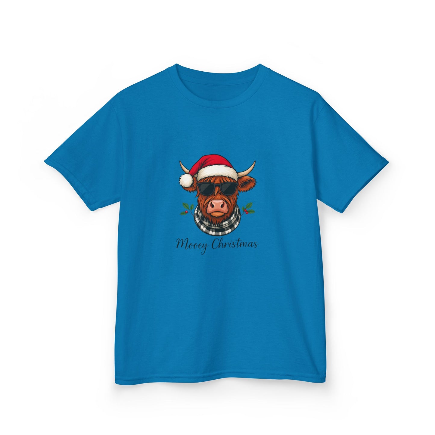 Moovey Christmas Highland Cow Kids Tee