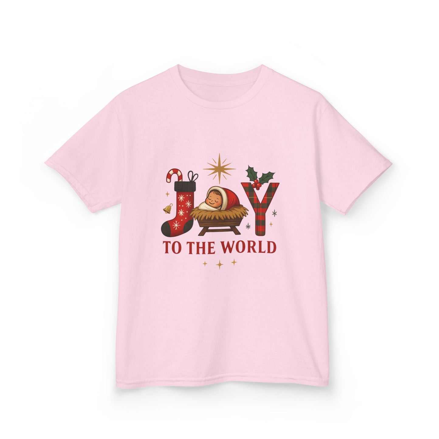 Joy to the World Dino Christmas Kids Tee