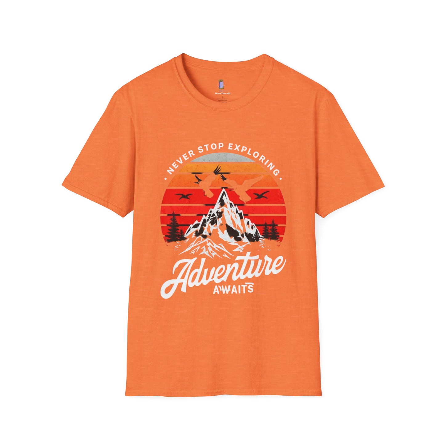 Adventure Awaits T-Shirt | Unisex Softstyle Tee | Perfect for Travel Lovers, Outdoor Adventures, Camping, Nature Gifts, Explore