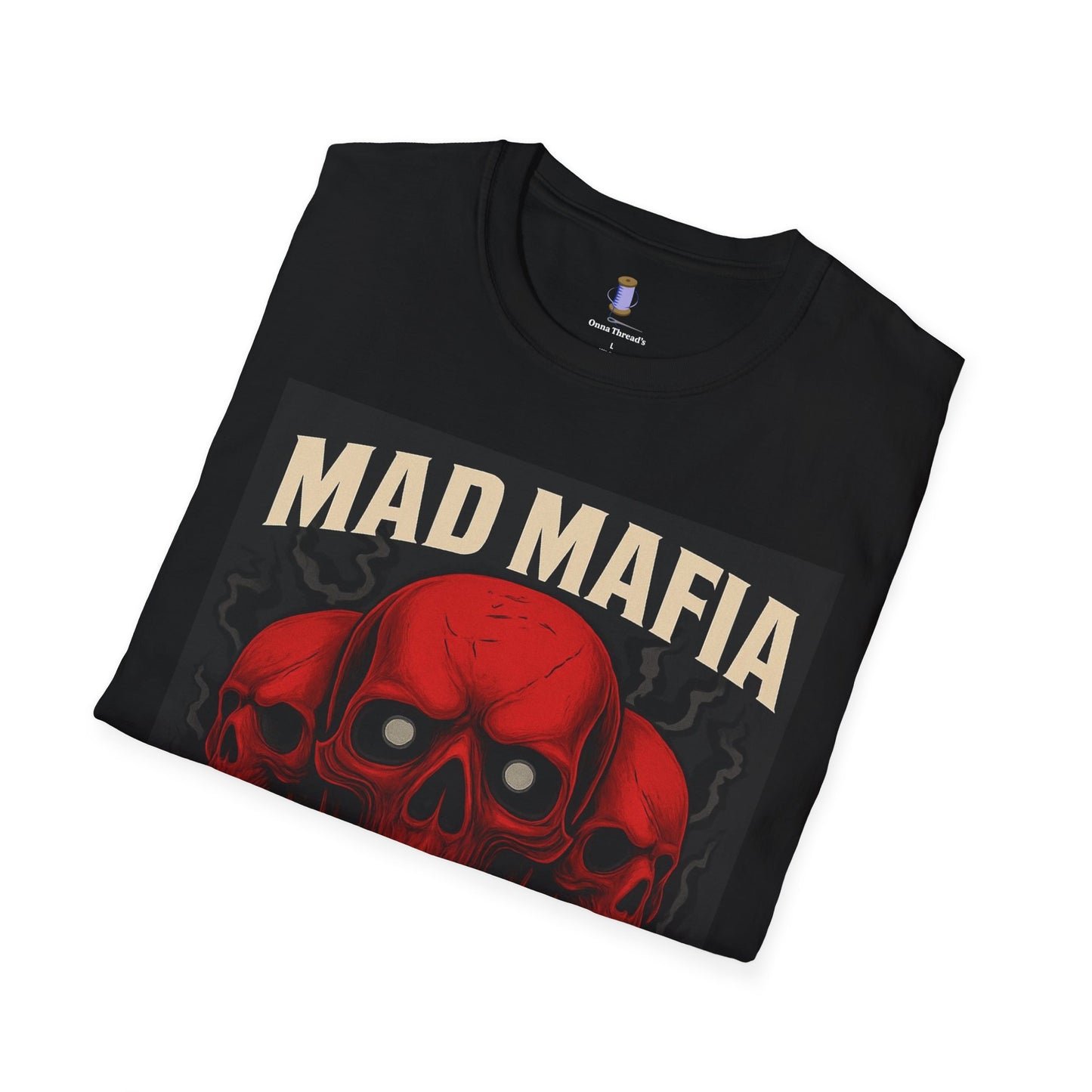 Bold Graphic Tee - Mad Mafia Design, Unisex T-Shirt for Casual Wear, Streetwear Vibe, Gift for Music Lovers, Halloween Outfit