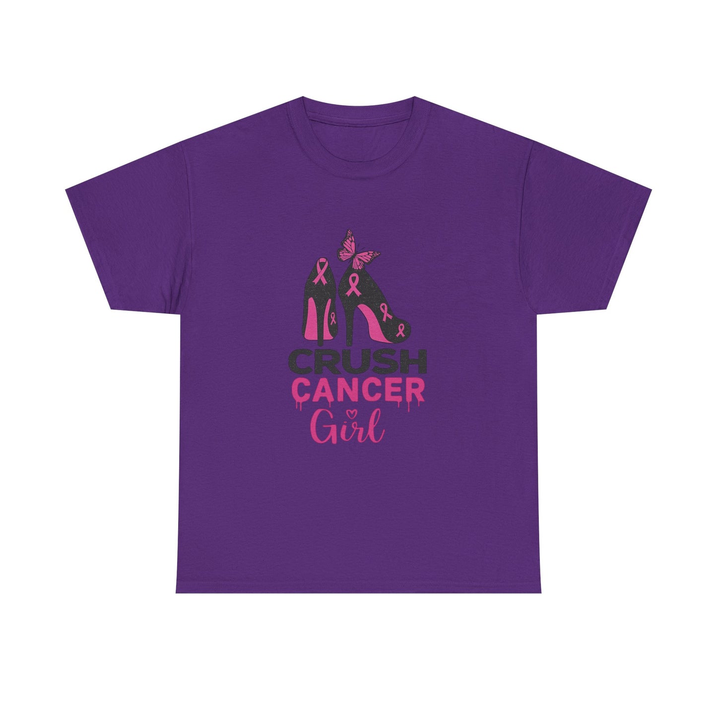 Crush Cancer Girl Tee: High Heels, Pink Ribbon, Hope