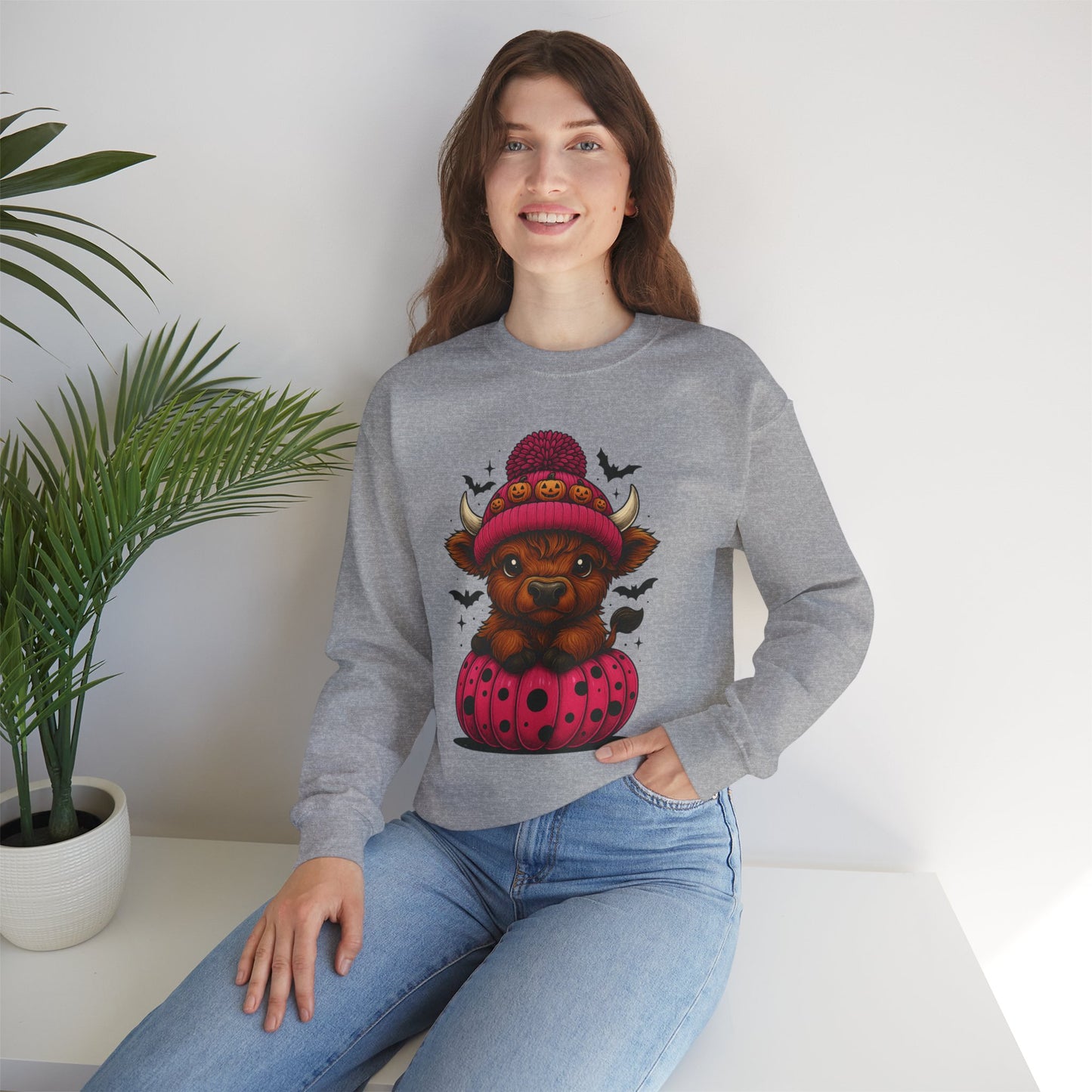 Highland Cow Halloween Sweatshirt - Cute Fall Vibes