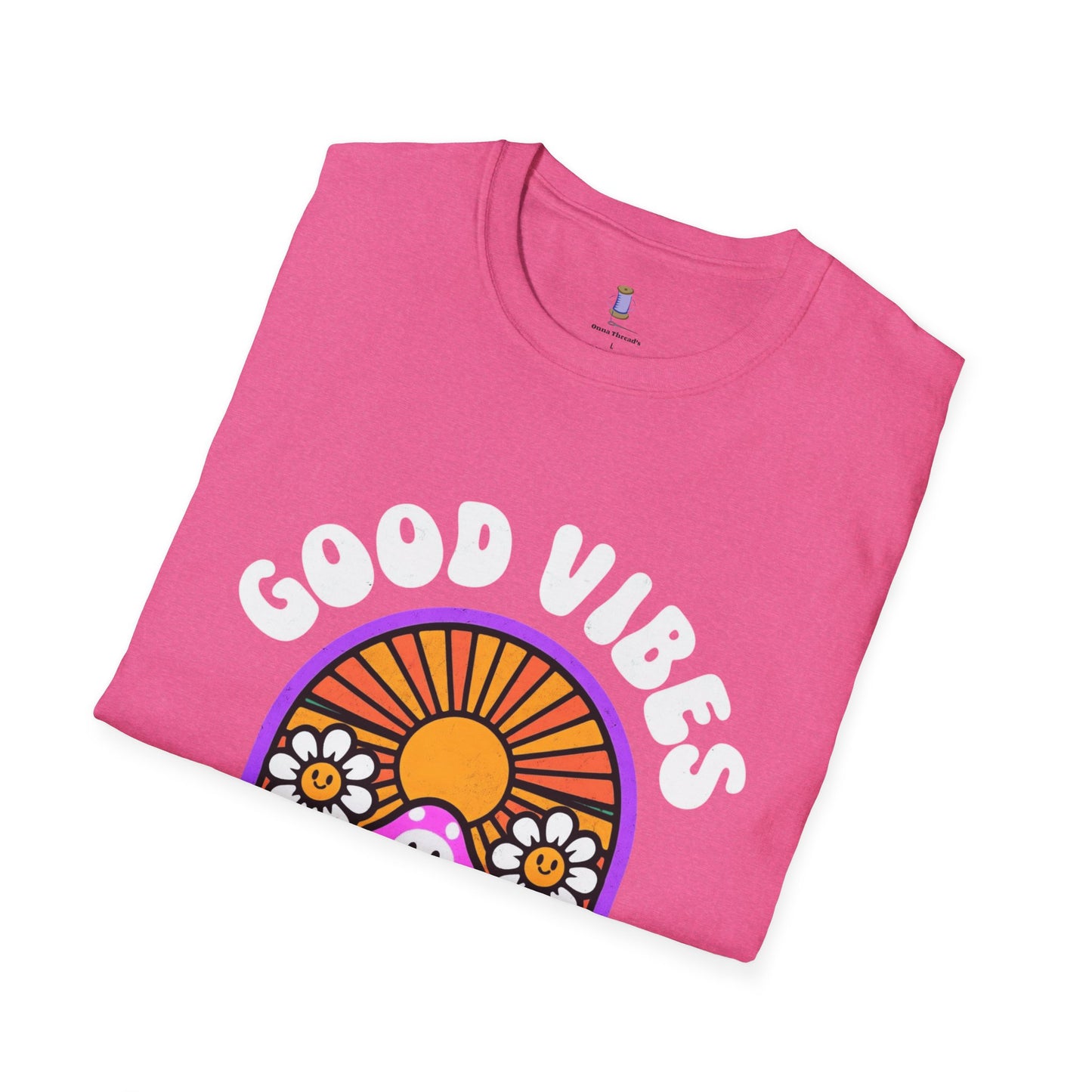 Good Vibes Unisex Softstyle T-Shirt, Fun Graphic Tee, Summer Vibe Shirt, Gift for Friends, Eco-Friendly Fashion