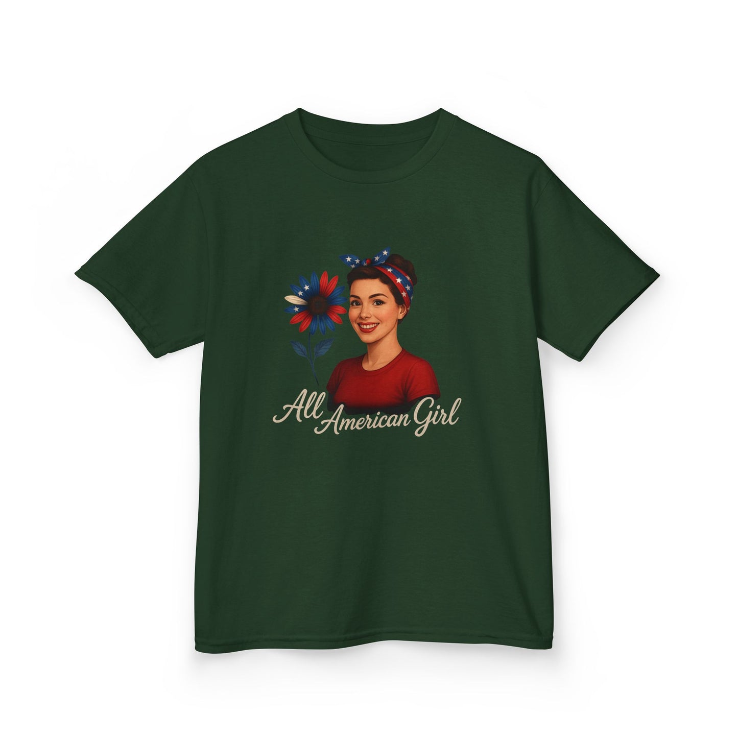 All American Girl Dinosaur Tee - Christmas Kids Shirt