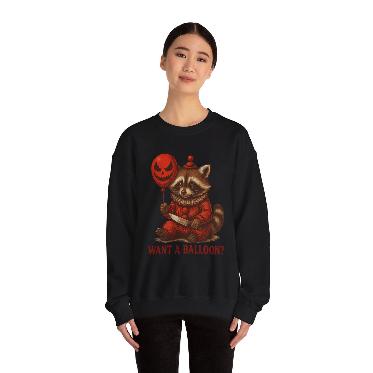 Creepy Clown Raccoon Halloween Sweatshirt